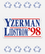 Yzerman Lidstom 98 Presidential Die Cut Matte Campaign Sticker